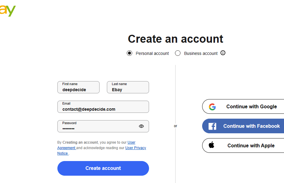 CREATE EBAY SELLER ACCOUNT PAKISTAN